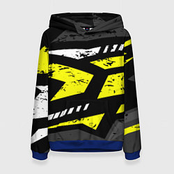 Женская толстовка Black yellow abstract sport style