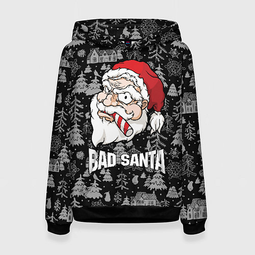Женская толстовка Плохой Санта с конфетой / 3D-Черный – фото 1