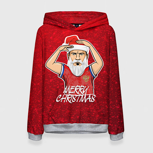 Женская толстовка Новогодний Дзюба Russia / 3D-Меланж – фото 1