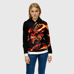 Толстовка-худи женская Demon Slayer, цвет: 3D-белый — фото 2