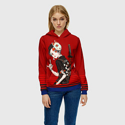 Толстовка-худи женская Demon Slayer, цвет: 3D-синий — фото 2