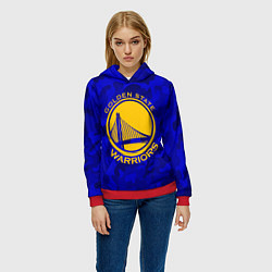 Толстовка-худи женская GOLDEN STATE WARRIORS, цвет: 3D-красный — фото 2