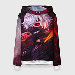 Толстовка-худи женская Токийский Гуль, цвет: 3D-белый
