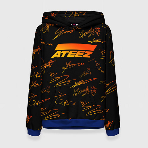 Женская толстовка ATEEZ АВТОГРАФЫ / 3D-Синий – фото 1