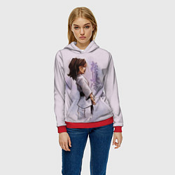 Толстовка-худи женская Кёкусинкай девушка, цвет: 3D-красный — фото 2