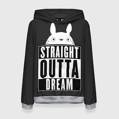 Женская толстовка Тоторо Straight outta dream / 3D-Меланж – фото 1