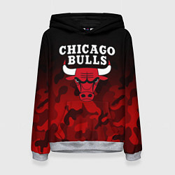 Толстовка-худи женская CHICAGO BULLS, цвет: 3D-меланж