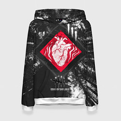 Толстовка-худи женская DBD - beating heart, цвет: 3D-белый