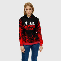 Толстовка-худи женская STRANGER THINGS, цвет: 3D-красный — фото 2