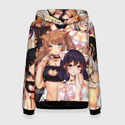 Толстовка-худи женская Ahegao, цвет: 3D-черный