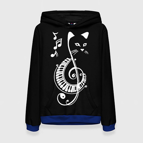 Женская толстовка Музыкальный кот / 3D-Синий – фото 1