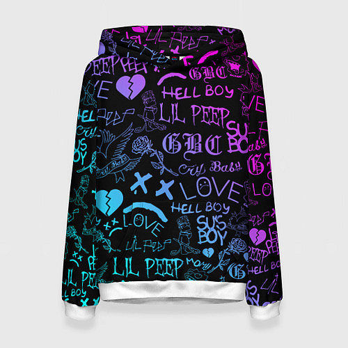 Женская толстовка LIL PEEP LOGOBOMBING / 3D-Белый – фото 1