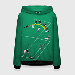 Толстовка-худи женская Игра в регби, цвет: 3D-черный