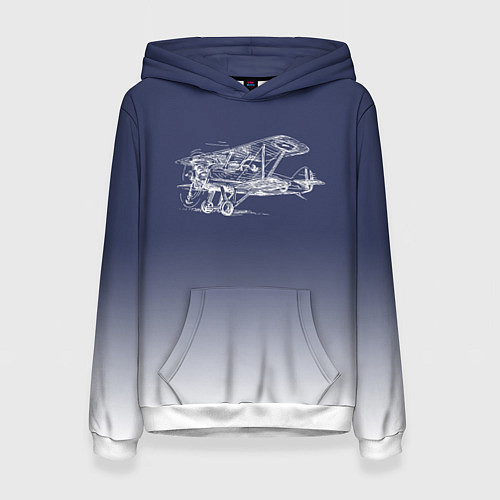 Женская толстовка Биплан / 3D-Белый – фото 1