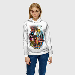 Толстовка-худи женская PORTAL, цвет: 3D-белый — фото 2