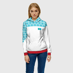 Толстовка-худи женская Казахстан Форма, цвет: 3D-красный — фото 2