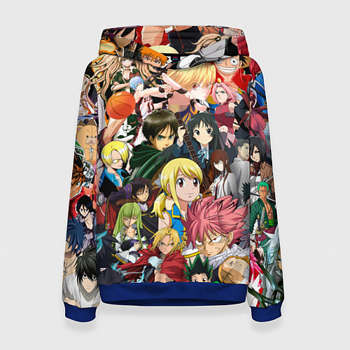 Женская толстовка Аниме коллаж / 3D-Синий – фото 1