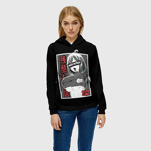 Женская толстовка Ahegao / 3D-Черный – фото 3