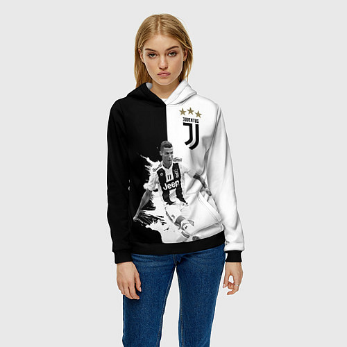 Женская толстовка Cristiano Ronaldo / 3D-Черный – фото 3