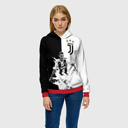 Толстовка-худи женская Cristiano Ronaldo, цвет: 3D-красный — фото 2