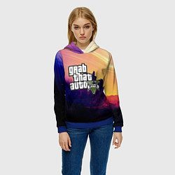 Толстовка-худи женская GTA 5, цвет: 3D-синий — фото 2