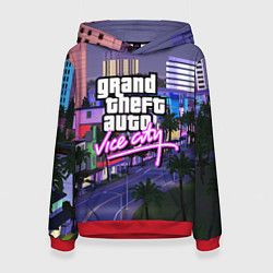 Толстовка-худи женская Grand Theft Auto Vice City, цвет: 3D-красный