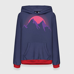 Толстовка-худи женская Mountain sunset, цвет: 3D-красный