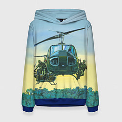 Толстовка-худи женская Вертолеты, цвет: 3D-синий