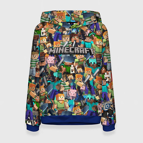 Женская толстовка MINECRAFT ПЕРСОНАЖИ / 3D-Синий – фото 1