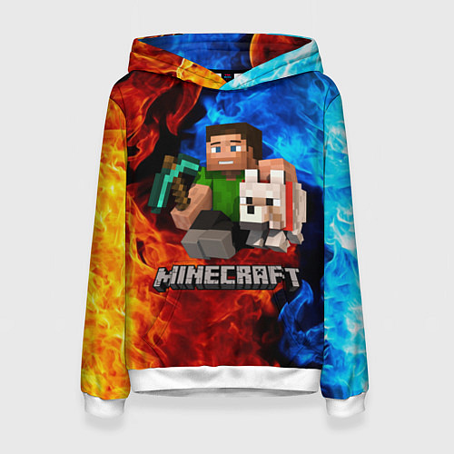 Женская толстовка MINECRAFT / 3D-Белый – фото 1