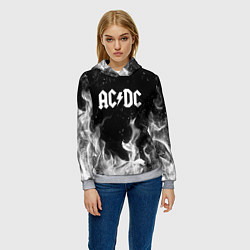 Толстовка-худи женская AC DC, цвет: 3D-меланж — фото 2