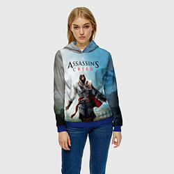 Толстовка-худи женская Assassins Creed, цвет: 3D-синий — фото 2
