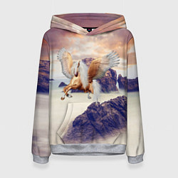 Толстовка-худи женская Sea Sunset Horse, цвет: 3D-меланж