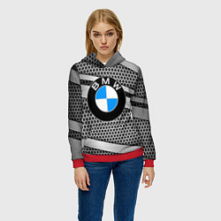 Толстовка-худи женская BMW, цвет: 3D-красный — фото 2