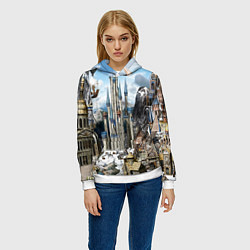 Толстовка-худи женская HEROES, цвет: 3D-белый — фото 2