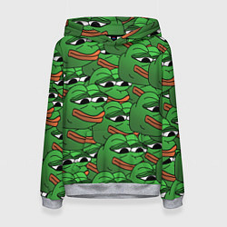 Толстовка-худи женская Pepe The Frog, цвет: 3D-меланж