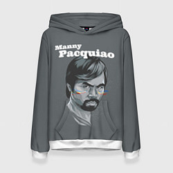 Толстовка-худи женская Manny Pacquiao, цвет: 3D-белый