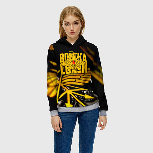 Женская толстовка Войска связи / 3D-Меланж – фото 3