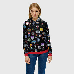 Толстовка-худи женская NBA Pattern, цвет: 3D-красный — фото 2