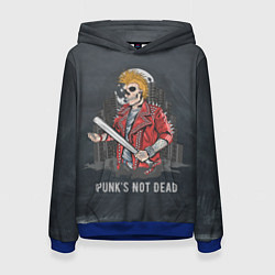 Толстовка-худи женская Punk??s Not Dead, цвет: 3D-синий