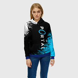 Толстовка-худи женская PORTAL, цвет: 3D-синий — фото 2