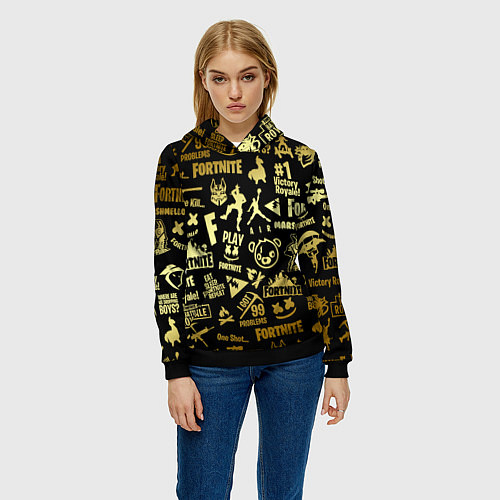 Женская толстовка FORTNITE / 3D-Черный – фото 3
