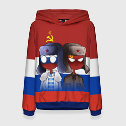 Толстовка-худи женская СССР - Россия, цвет: 3D-синий