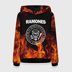 Толстовка-худи женская Ramones, цвет: 3D-черный