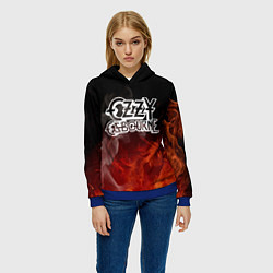 Толстовка-худи женская Ozzy Osbourne, цвет: 3D-синий — фото 2
