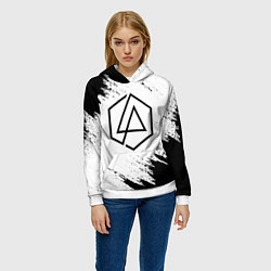 Толстовка-худи женская LINKIN PARK, цвет: 3D-белый — фото 2