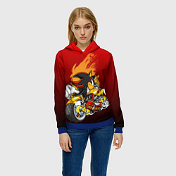 Толстовка-худи женская Ёж Шедоу, цвет: 3D-синий — фото 2