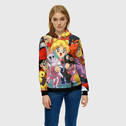 Толстовка-худи женская СЕЙЛОР МУН, цвет: 3D-черный — фото 2