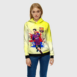 Толстовка-худи женская Месси, цвет: 3D-черный — фото 2