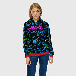 Толстовка-худи женская Paramore RIOT!, цвет: 3D-красный — фото 2